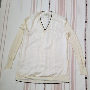 Rag & bone 100% V neck women long sleeve silk top S y2k style